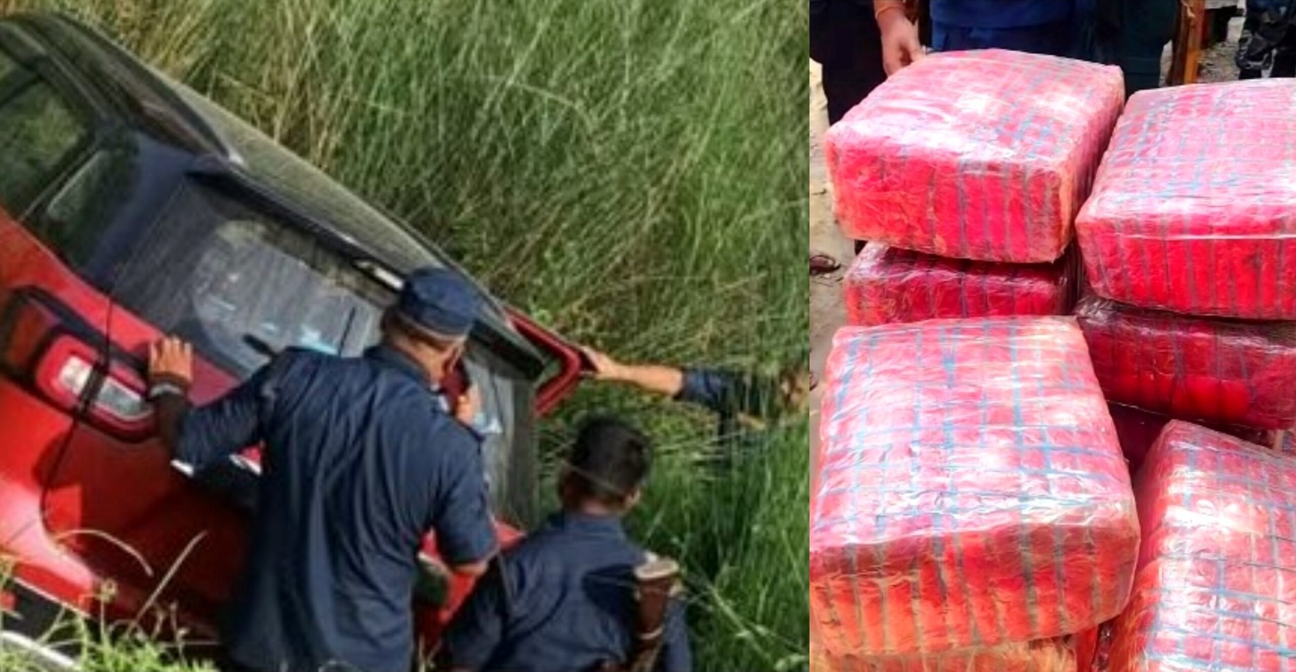 रौतहटमा ब्रेजा कारबाट ठूलो परिमाणमा गाँजा बरामद, चालक फरार