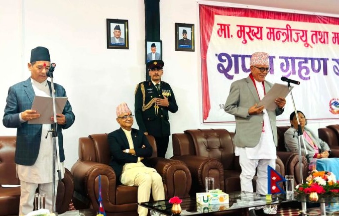 कर्णालीका नवनियुक्त मुख्यमन्त्री मंगलबहादुर शाहीले लिए शपथ