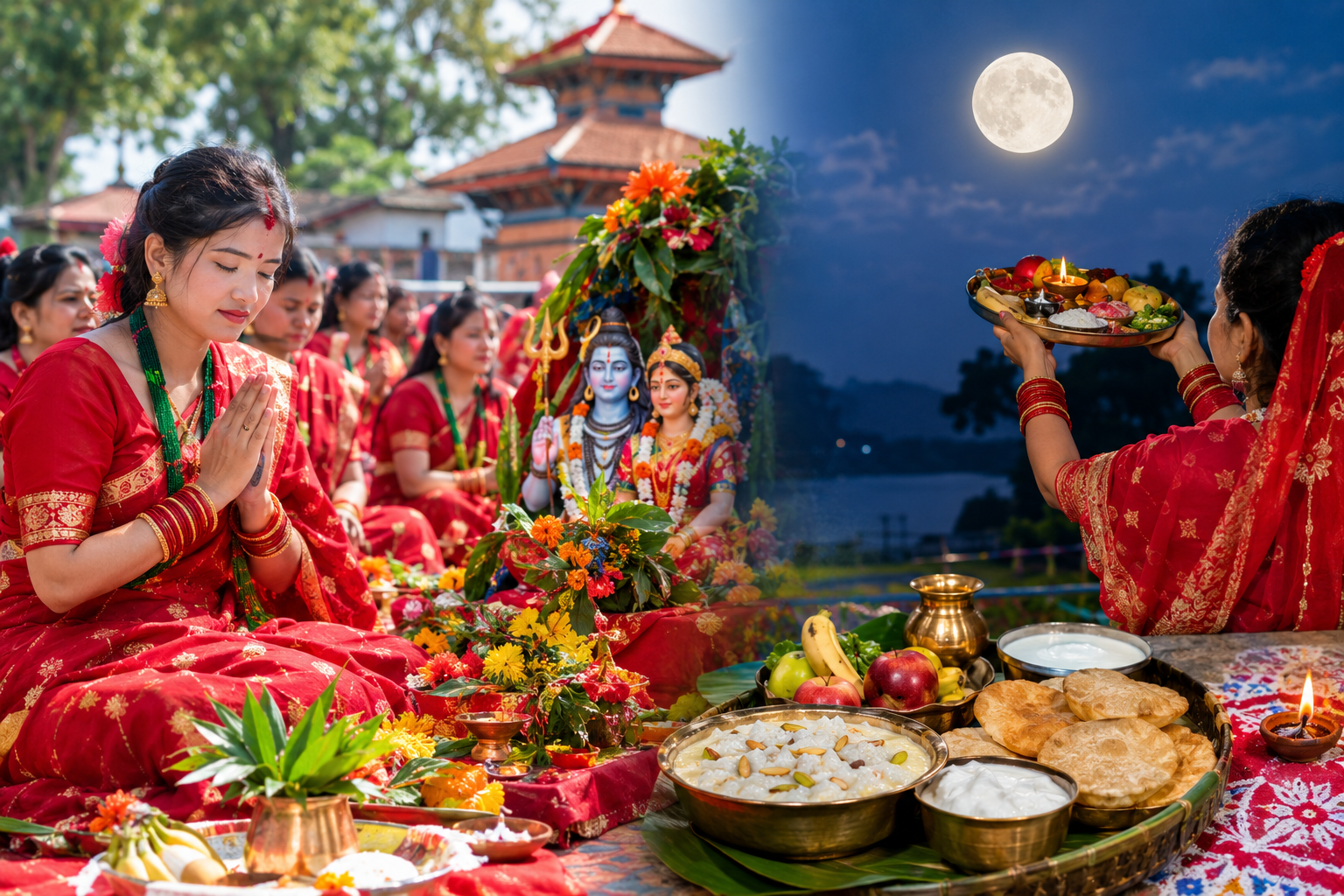 तीज र चौरचन एकै दिन, जानौँ दुवै पर्वको धार्मिक तथा सांस्कृतिक महत्त्व